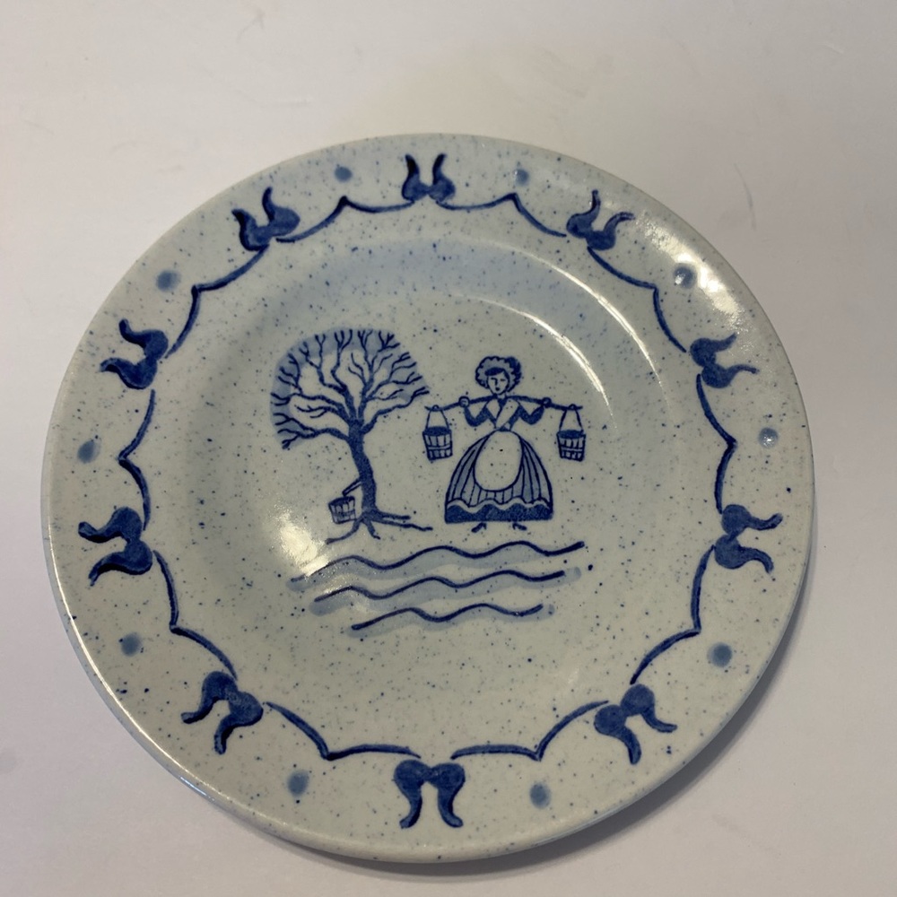 Poppytrail by Metlox Provincial 2 bread plates California made in USA MCM blue - Picture 5 of 8